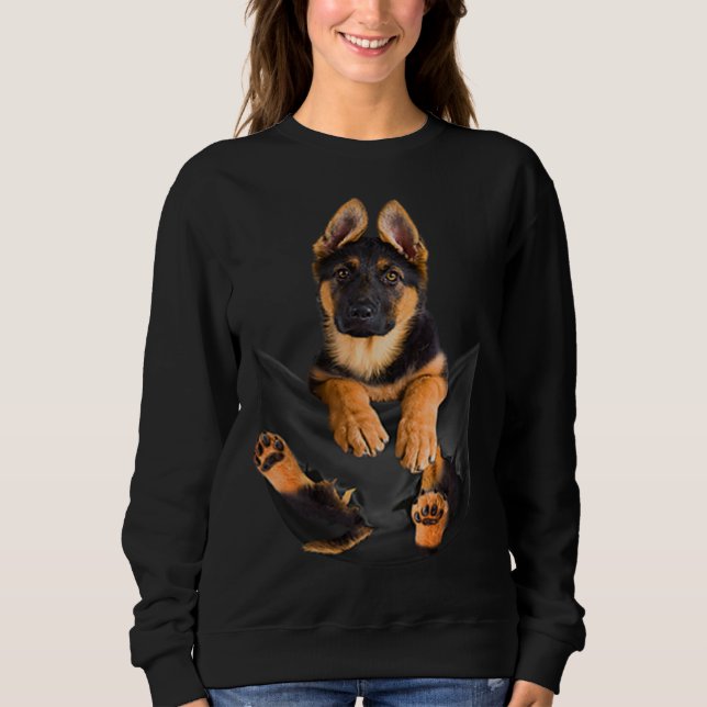 Camiseta Funny German Shepherd Dog In Pocket (Frente)