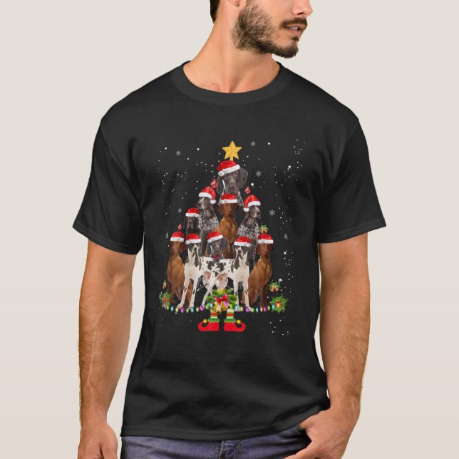 Camiseta Funny German Shorthaired Pointer Christmas Tree Do (Frente)