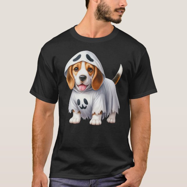 Camiseta Funny Ghost Beagle Dog Lover Halloween Costume (Frente)