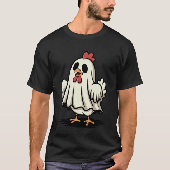 Camiseta Funny Ghost Chicken Halloween (Frente)
