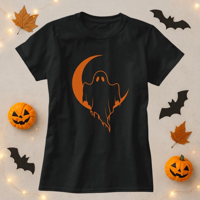 Camiseta Funny Ghost Moon Halloween (Criador carregado)