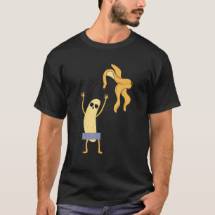 Camiseta Funny Giant Long Yellow Banana Vestindo Summer Sun