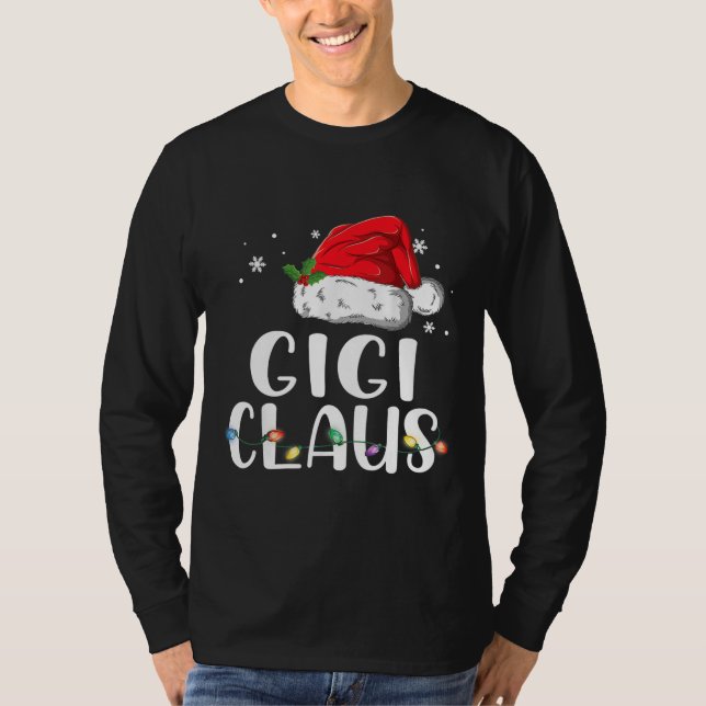 Camiseta Funny Gigi Claus Christmas Pajamas Santa  (Frente)