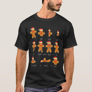 Camiseta Funny Gingerbird Man Fraction Bill Christmas Math