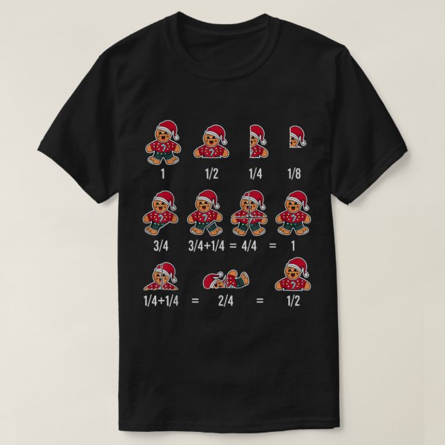 Camiseta Funny Gingerbread Christmas Math Design (Frente do Design)