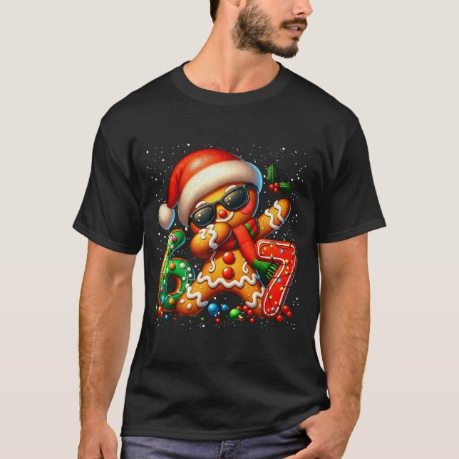 Camiseta Funny Gingerbread Dabbing Six Seven 67 Meme Christ (Frente)