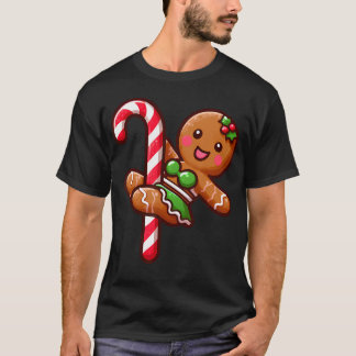 Camiseta Funny Gingerbread Girl Candy Cane Dancer Christmas