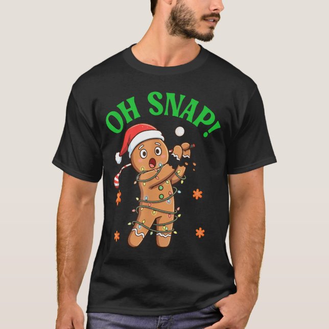 Camiseta Funny Gingerbread Golf Christmas Cookie Oh Snap Sa (Frente)