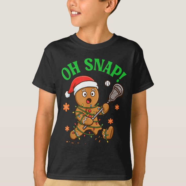 Camiseta Funny Gingerbread Lacrosse Christmas Cookie Oh Sna (Frente)