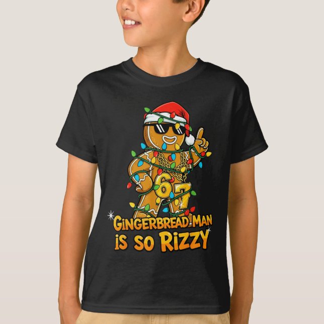 Camiseta Funny Gingerbread Man Is So Rizzy Christmas Meme 6 (Frente)