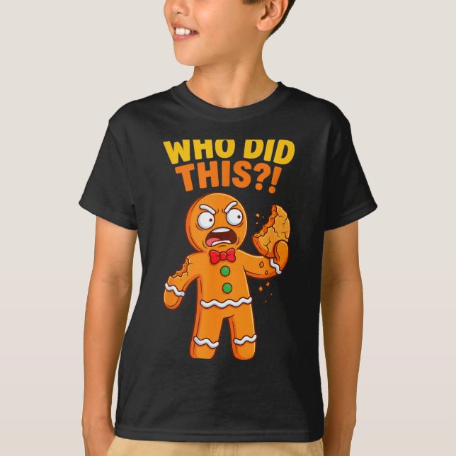 Camiseta Funny Gingerbread Man Who Did This Pun Cookies Wom (Frente)