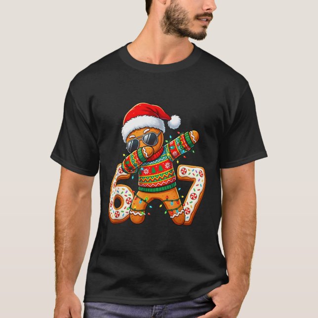 Camiseta Funny Gingerbread Six Seven 67 Ice Cream Drip Chri (Frente)