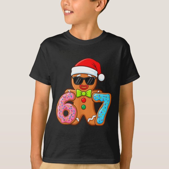 Camiseta Funny Gingerbread Six Seven 67 Ice Cream Drip Chri (Frente)