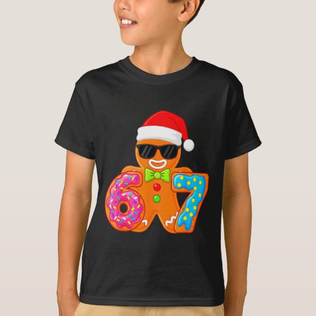 Camiseta Funny Gingerbread Six Seven 67 Ice Cream Drip Chri (Frente)