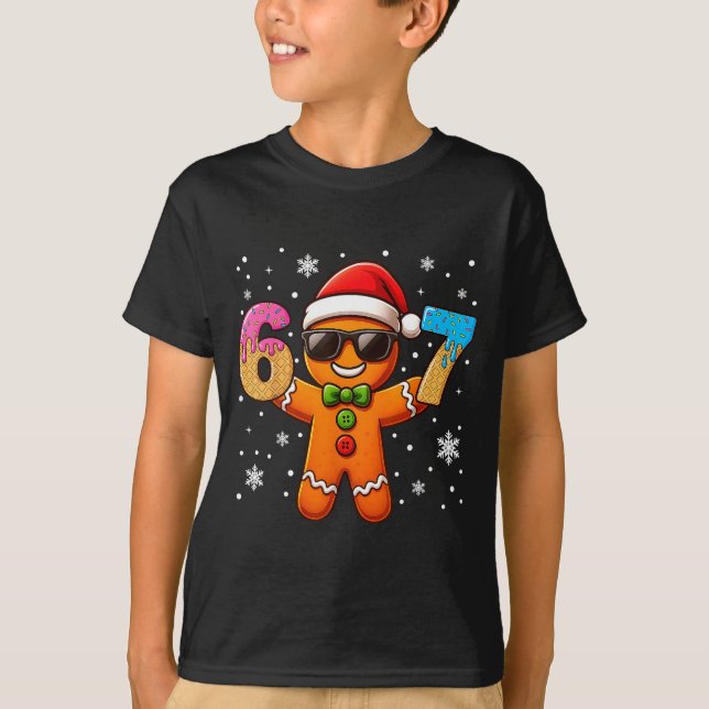 Camiseta Funny Gingerbread Six Seven 67 Ice Cream Drip Chri (Frente)