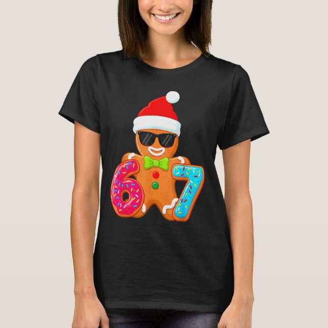 Camiseta Funny Gingerbread Six Seven 67 Ice Cream Drip Chri (Frente)