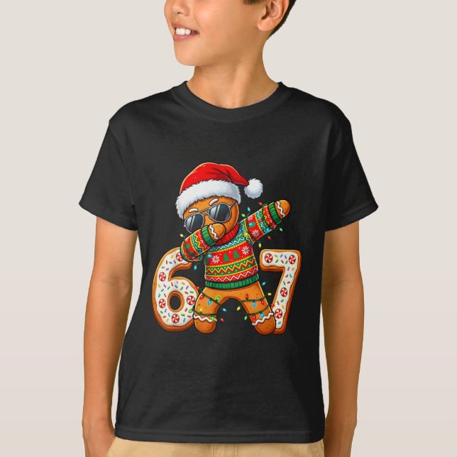 Camiseta Funny Gingerbread Six Seven 67 Ice Cream Drip Chri (Frente)