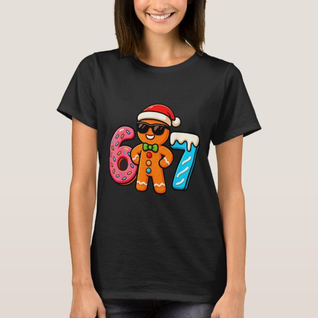 Camiseta Funny Gingerbread Six Seven 67 Ice Cream Drip Chri (Frente)