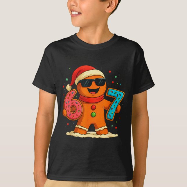 Camiseta Funny Gingerbread Six Seven 67 Ice Cream Drip Chri (Frente)