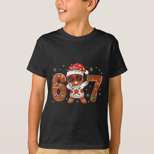 Camiseta Funny Gingerbread Six Seven 67 Ice Cream Drip Chri (Frente)