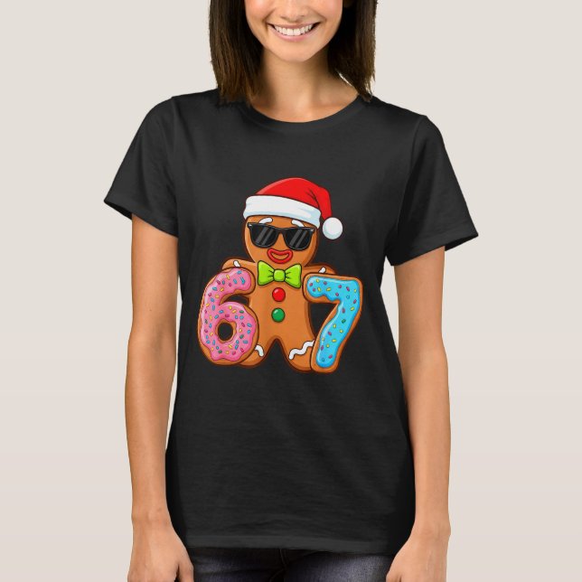 Camiseta Funny Gingerbread Six Seven 67 Ice Cream Drip Chri (Frente)