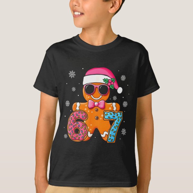 Camiseta Funny Gingerbread Six Seven 67 Ice Cream Drip Chri (Frente)