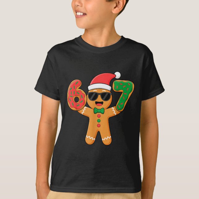 Camiseta Funny Gingerbread Six Seven 67 Ice Cream Drip Chri (Frente)