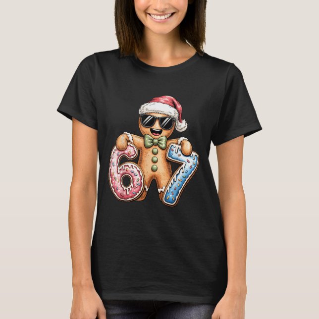 Camiseta Funny Gingerbread Six Seven 67 Ice Cream Drip Chri (Frente)