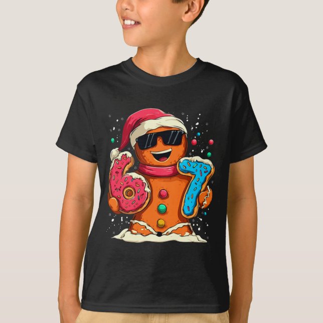 Camiseta Funny Gingerbread Six Seven 67 Ice Cream Drip Chri (Frente)