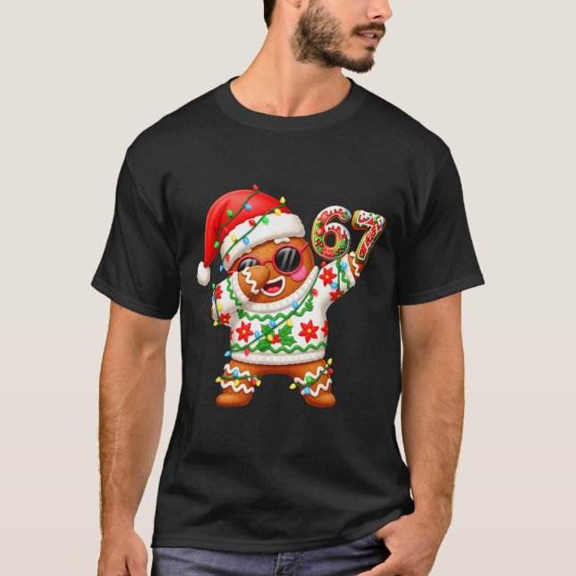 Camiseta Funny Gingerbread Six Seven 67 Ice Cream Drip Chri (Frente)