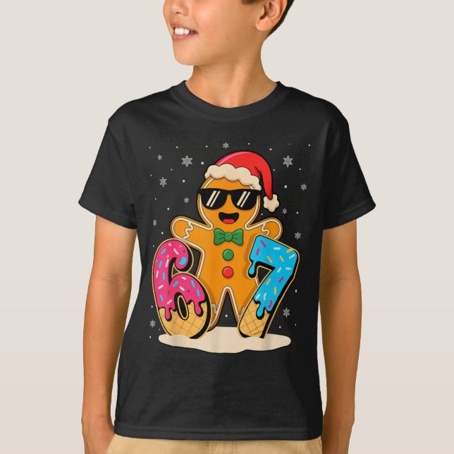 Camiseta Funny Gingerbread Six Seven 67 Ice Cream Drip Chri (Frente)