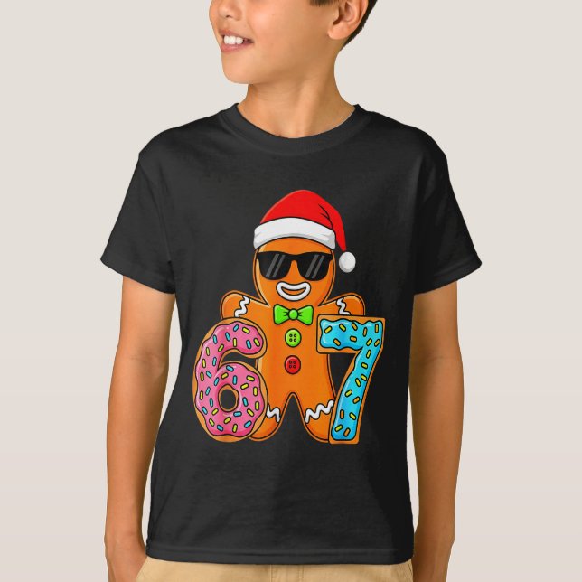 Camiseta Funny Gingerbread Six Seven 67 Ice Cream Drip Chri (Frente)