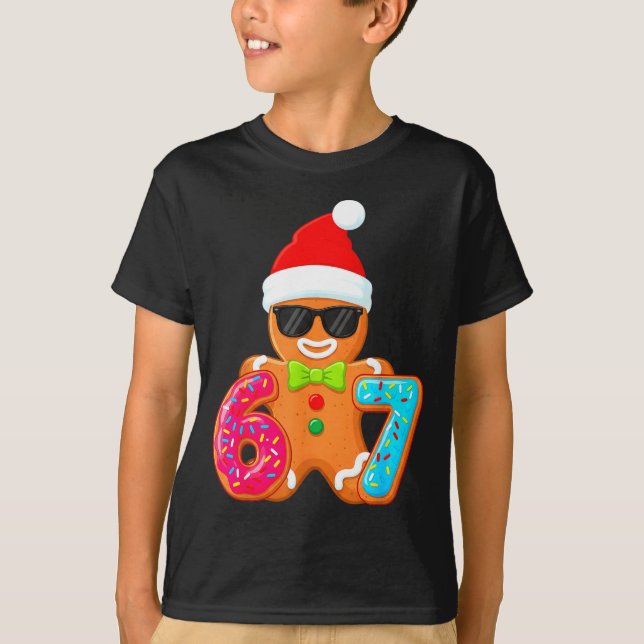 Camiseta Funny Gingerbread Six Seven 67 Ice Cream Drip Chri (Frente)