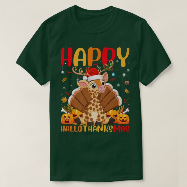 Camiseta Funny Giraffe Animal Lover Happy Giraffe HelloThan (Frente do Design)