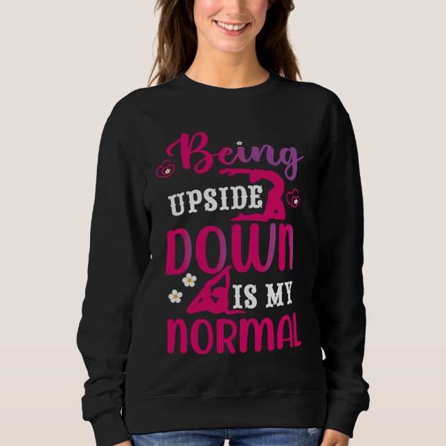 Camiseta Funny Girls Upside Down is my Normal Gymnastics Gi (Frente)