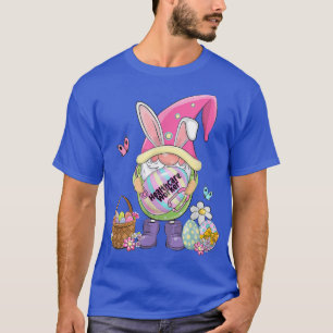 Camiseta Funny Gnome segurando Ovos de Páscoa Trabalhador d