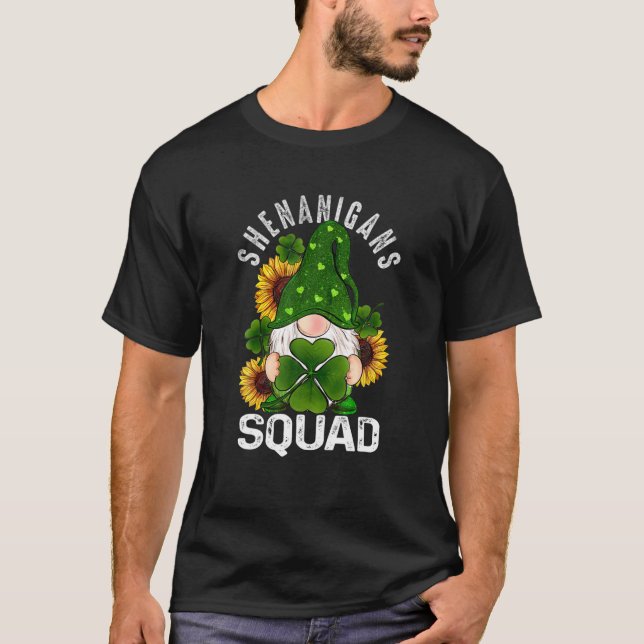 Camiseta Funny Gnome Shenanigans Squad Funny St Patricks Da (Frente)