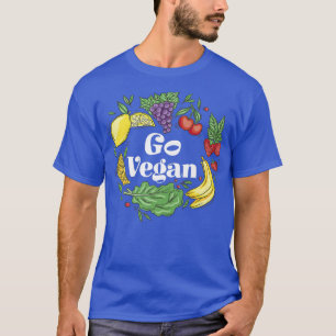Camiseta Funny Go Vegan Motif Vegan Comida Vegetariana Vega