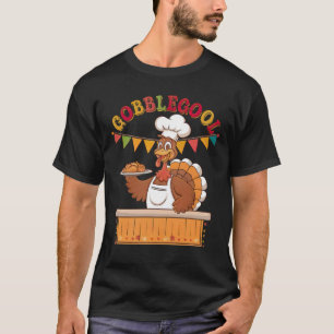 Camiseta Funny Gobblegool Turquia Chef Ação de Graças Festi