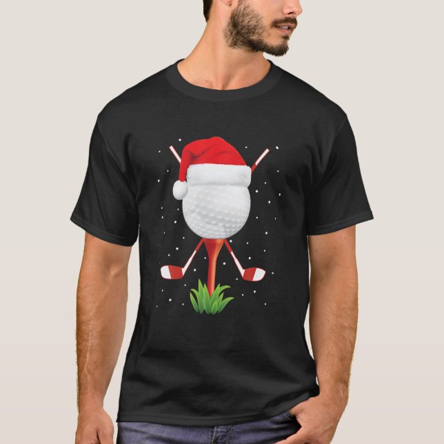 Camiseta Funny Golfing Christmas Santa Golf Ball Player (Frente)