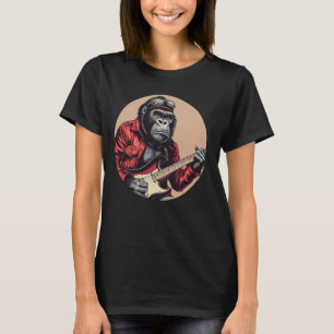 Camiseta Funny Gorilla com roupa de violão elétrica
