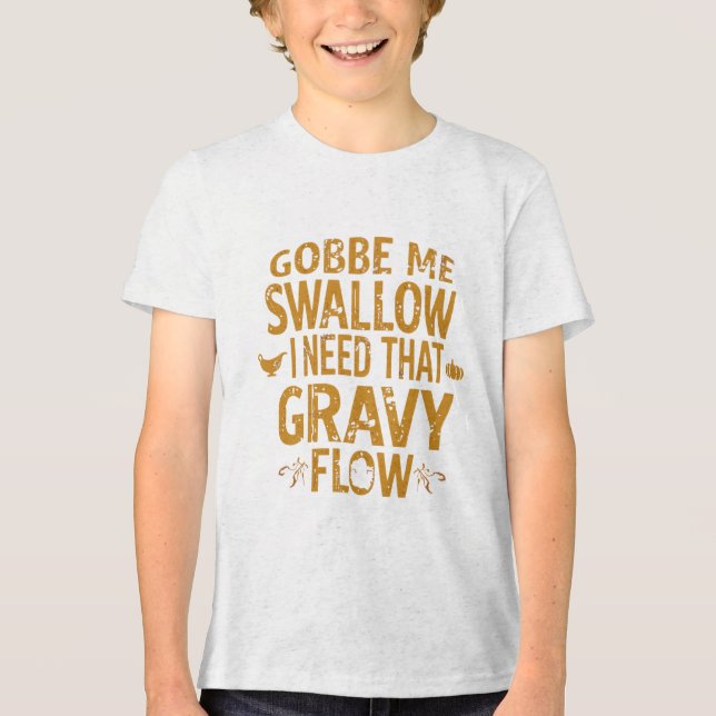 Camiseta Funny Gravy Flow Thanksgiving Typography  Gif (Frente)