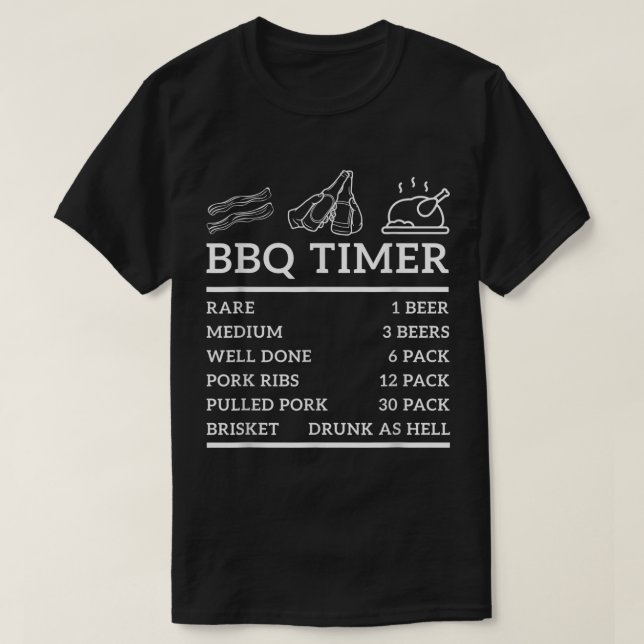Camiseta Funny Grill Say CHURRASCO Timer Churrasco Da Grelh (Frente do Design)