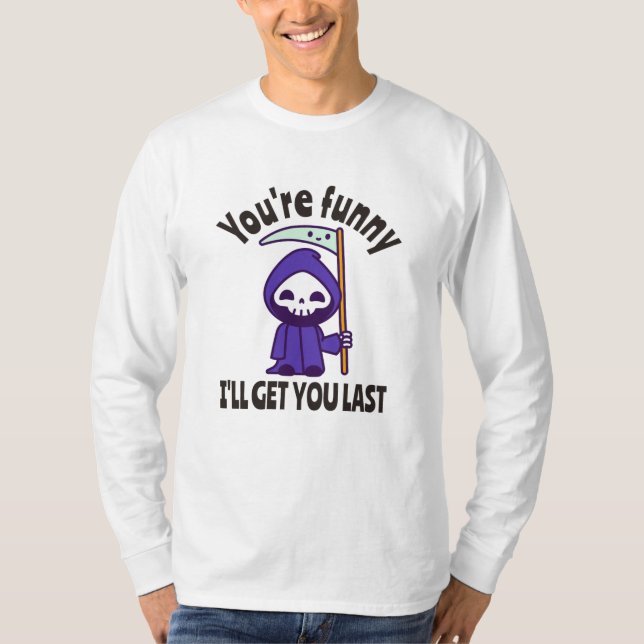 Camiseta Funny Grim Reaper Skeleton Halloween Costume (Frente)