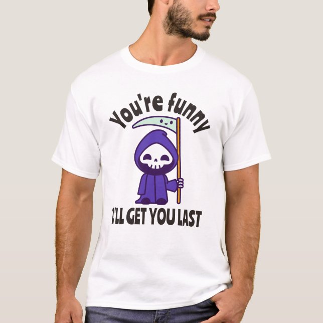 Camiseta Funny Grim Reaper Skeleton Halloween Costume (Frente)