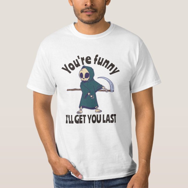 Camiseta Funny Grim Reaper Skeleton Halloween Costume (Frente)