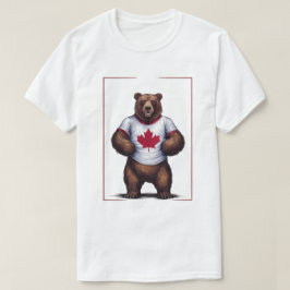 Camiseta Funny Grizzly Bear Mapeador Folha do Canadá