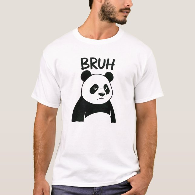 Camiseta Funny Grumpy Panda Bruh Meme Humorous Panda  (Frente)