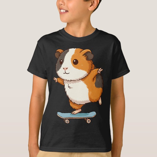 Camiseta Funny Guinea G Skater Skateboard Ballerina Zoo Boy (Frente)