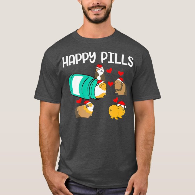 Camiseta Funny guinea pig Happy Pills pet gift (Frente)